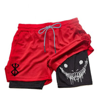 Pantalones cortos deportivos 2 en 1, vista de espalda
